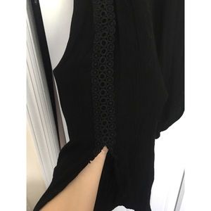 Black flowy lounge pant with lace